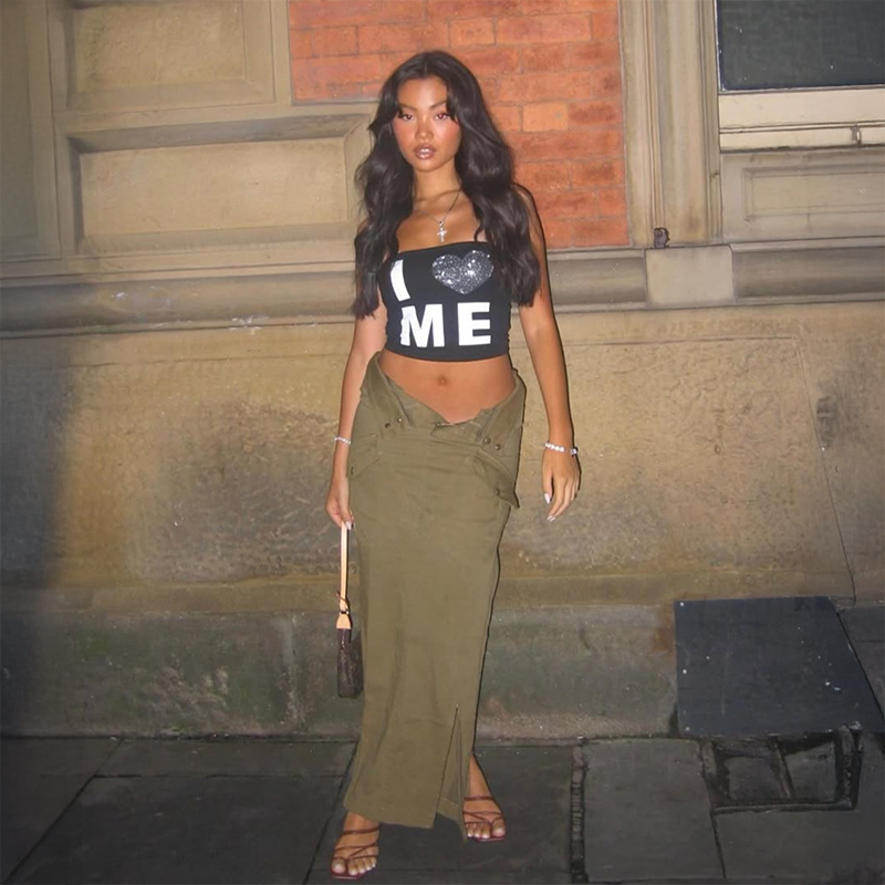 gagaopt甜辣风字母印花烫钻抹胸背心女夏季显瘦休闲街拍短上衣ins,淘宝优惠券,粉丝福利购,淘宝优惠卷