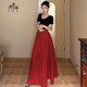 Gagaopt long skirt A-line high waist skirt