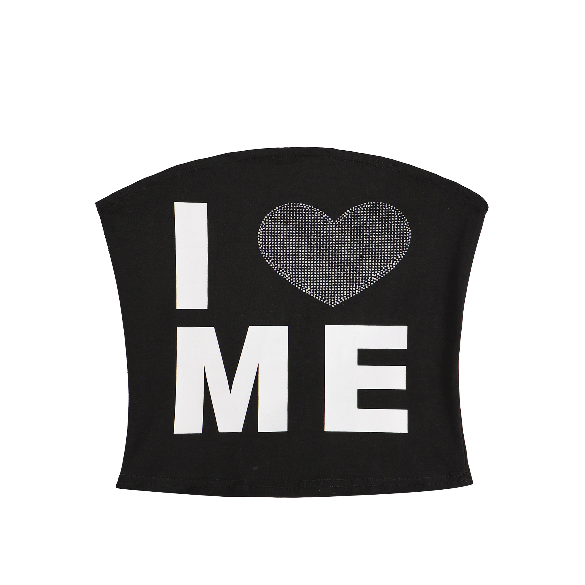 gagaopt甜辣风字母印花烫钻抹胸背心女夏季显瘦休闲街拍短上衣ins,淘宝优惠券,粉丝福利购,淘宝优惠卷