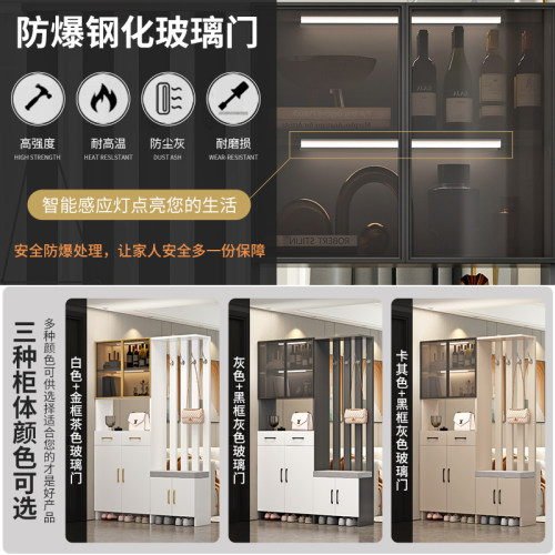 实木入户玄关柜屏风隔断客厅酒柜现代简约门厅鞋柜轻奢靠墙收纳柜 - 图2
