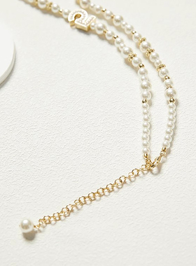 WSP07065 茉莉雅集 香*风5号优雅风姿施*华*水晶珍珠毛衣链项链