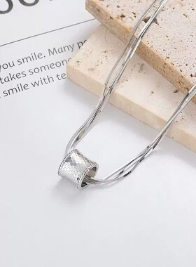 纯银项链女蛇骨链多层路路通项链百搭潮流蜂巢送女友闺蜜生日礼物