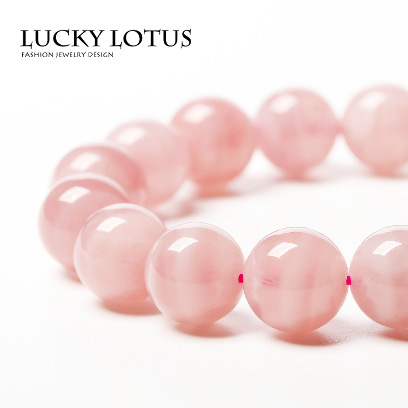 LUCKYLOTUS珠宝老坑料天然马达加斯加粉晶手链马粉水晶手串女包邮-图2