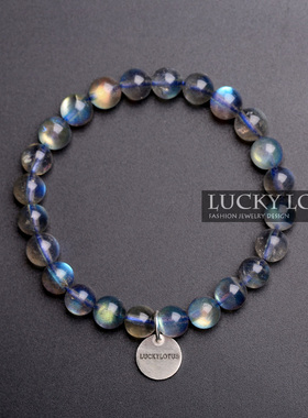 手链luckylotus蓝光彩光拉长石
