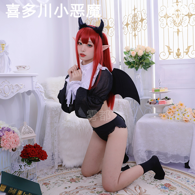 雾都更衣人偶坠入爱河COSPLAY 泳衣喜多川海梦魅魔利兹小恶魔套装 - 图0