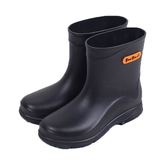 Men's summer rain boots waterproof shoes outer wear thickened rain boots car wash short overshoes water boots non-slip rubber boots rubber shoes spring and autumn