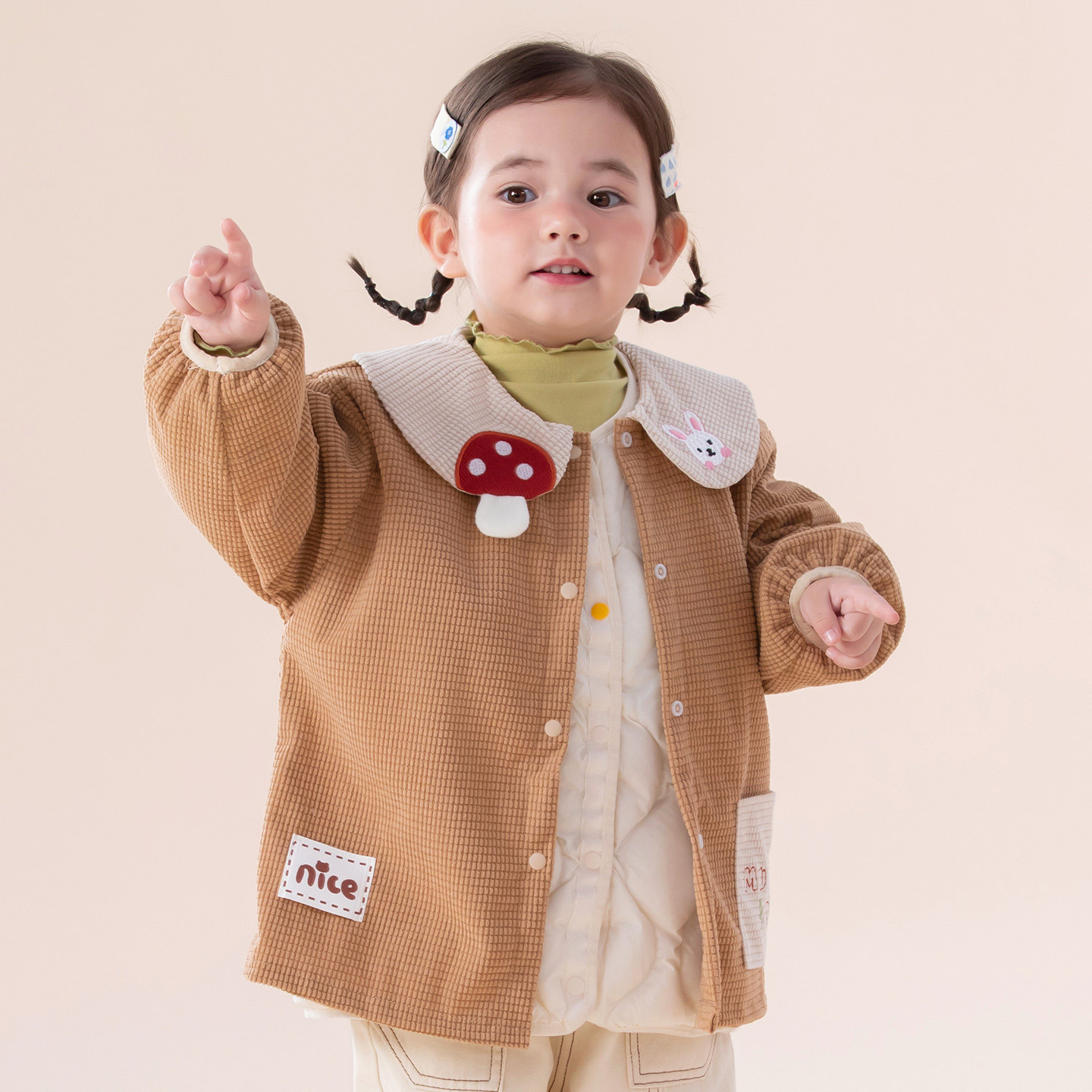 女童罩衣长袖小孩保护羽绒服罩衫宝宝可爱幼儿园防水吃饭衣围兜冬,淘宝优惠券,粉丝福利购,淘宝优惠卷