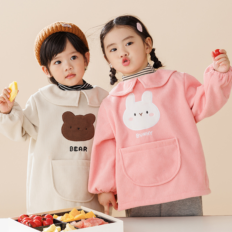 Autumn and winter baby corduroy cute down jacket cover-up