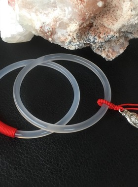 纯天然细款红绳本命年玉髓手镯