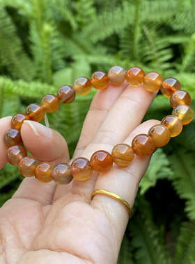 天然原矿无优化蜜糖玛瑙手链女款