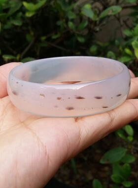 天然通透水草白玛瑙手镯少女款