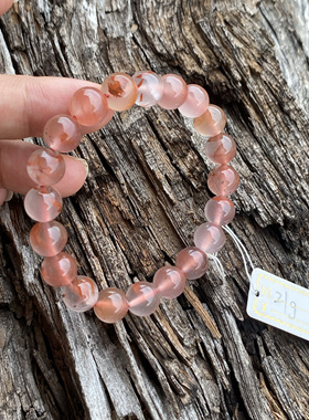 川料冰飘南红玛瑙手串女款冰透