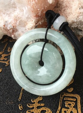 缅甸天然翡翠玉平安扣挂件女复古