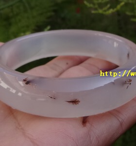 天然无烧水草玉髓玛瑙手镯复古