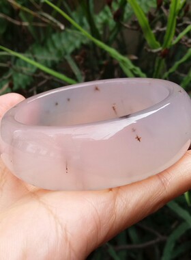天然无烧加宽加厚水草玉髓手镯女