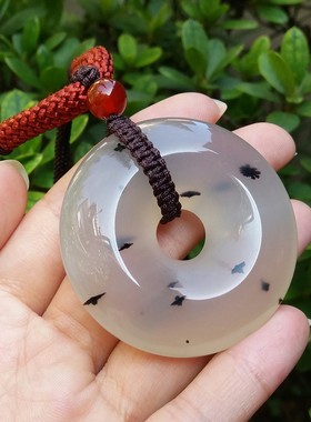 纯天然无烧玉髓水草玛瑙百搭吊坠