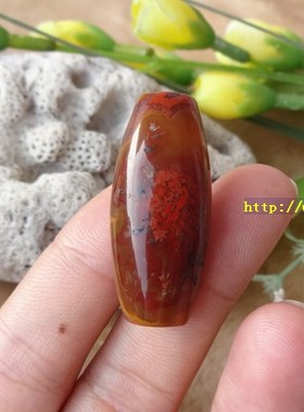 天然原矿战国红玛瑙散珠配件单珠