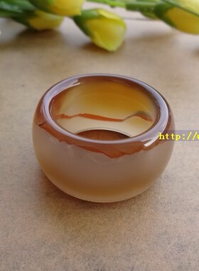 无烧天然复古玛瑙戒指扳指男原矿