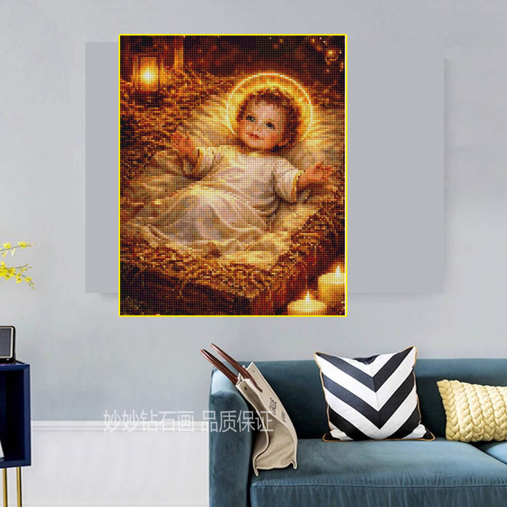 神像牧羊人钻石画宗教教堂挂画客厅手工5DIY成人砖石十字绣装饰画,淘宝优惠券,粉丝福利购,淘宝优惠卷