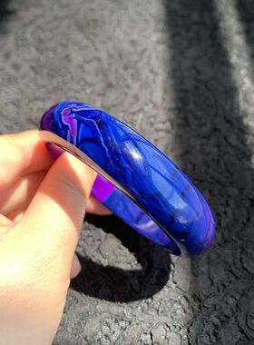 回收舒俱来手镯宽厚版幻彩手镯 规格16.6*8.5mm圈口57mm，66.72g