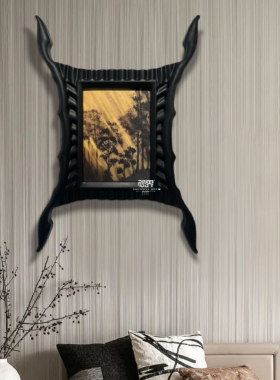 客厅背景书房侘寂风艺术创意定制立体雕刻装饰画卧室走廊壁画