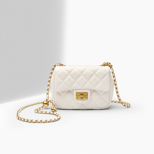 百丽包包女时尚百搭碎银几两羊皮真皮小香风链条包斜挎包X6917BX4 - 图2