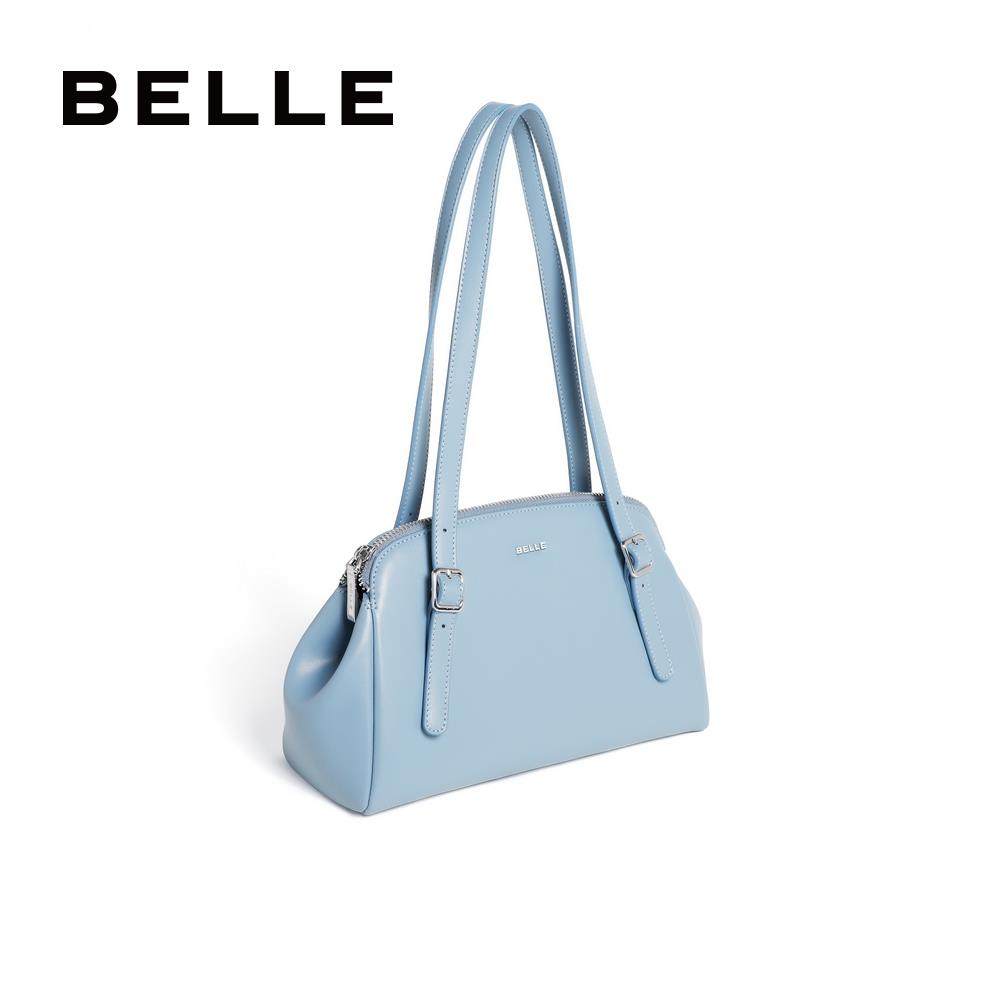 belle /百丽箱包2020秋新牛剖层革 e百丽女士包袋