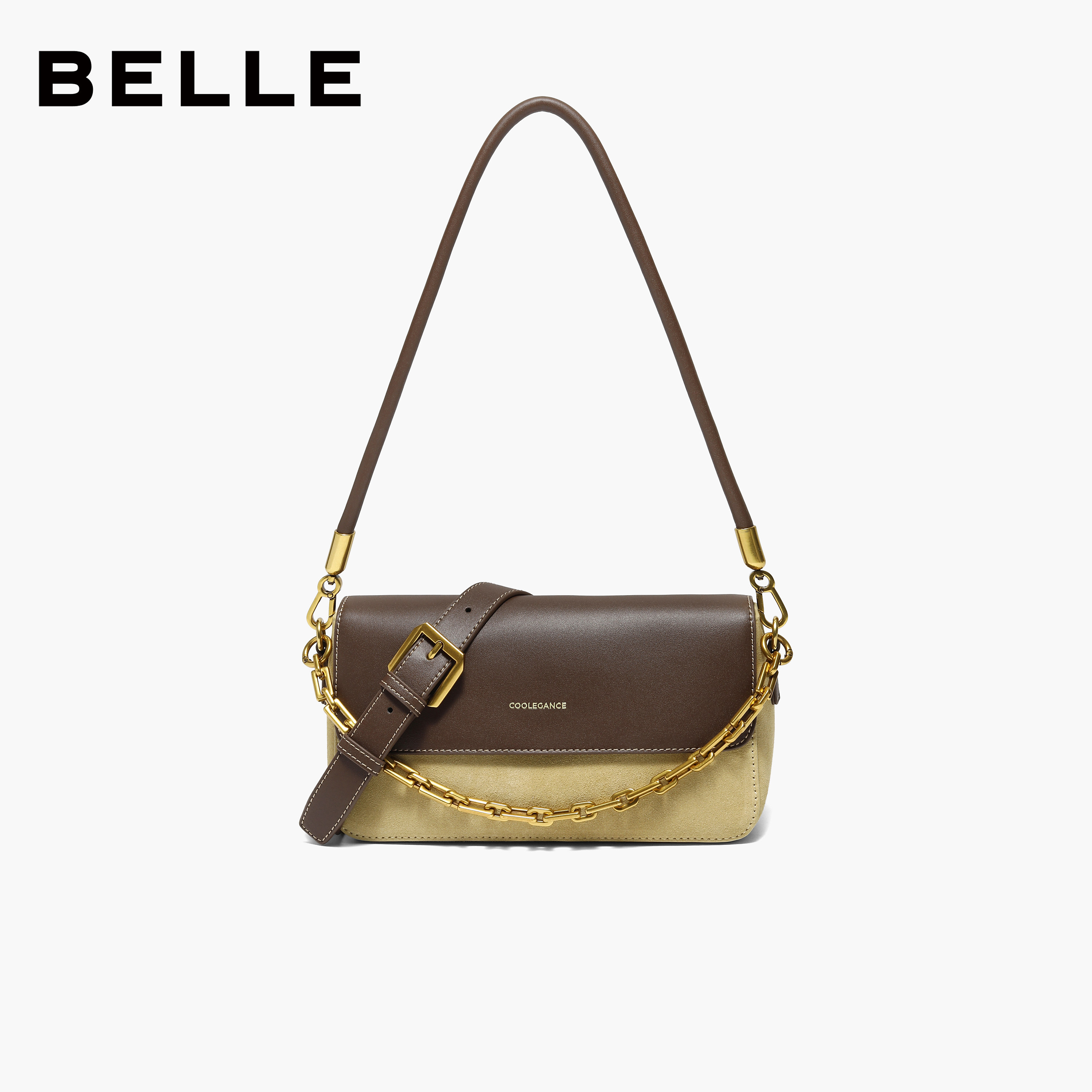 百丽女包2025新商场同款月光宝盒撞色单肩斜挎链条小方包D1762DX5,淘宝优惠券,粉丝福利购,淘宝优惠卷