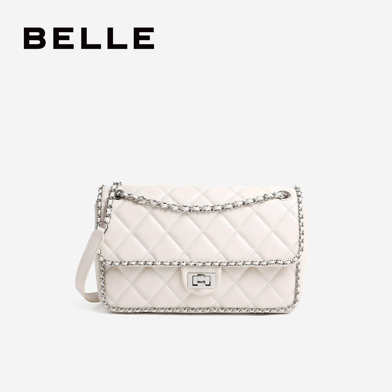 百丽2020秋新款商场同款链条斜挎包 BELLE百丽箱包女士包袋