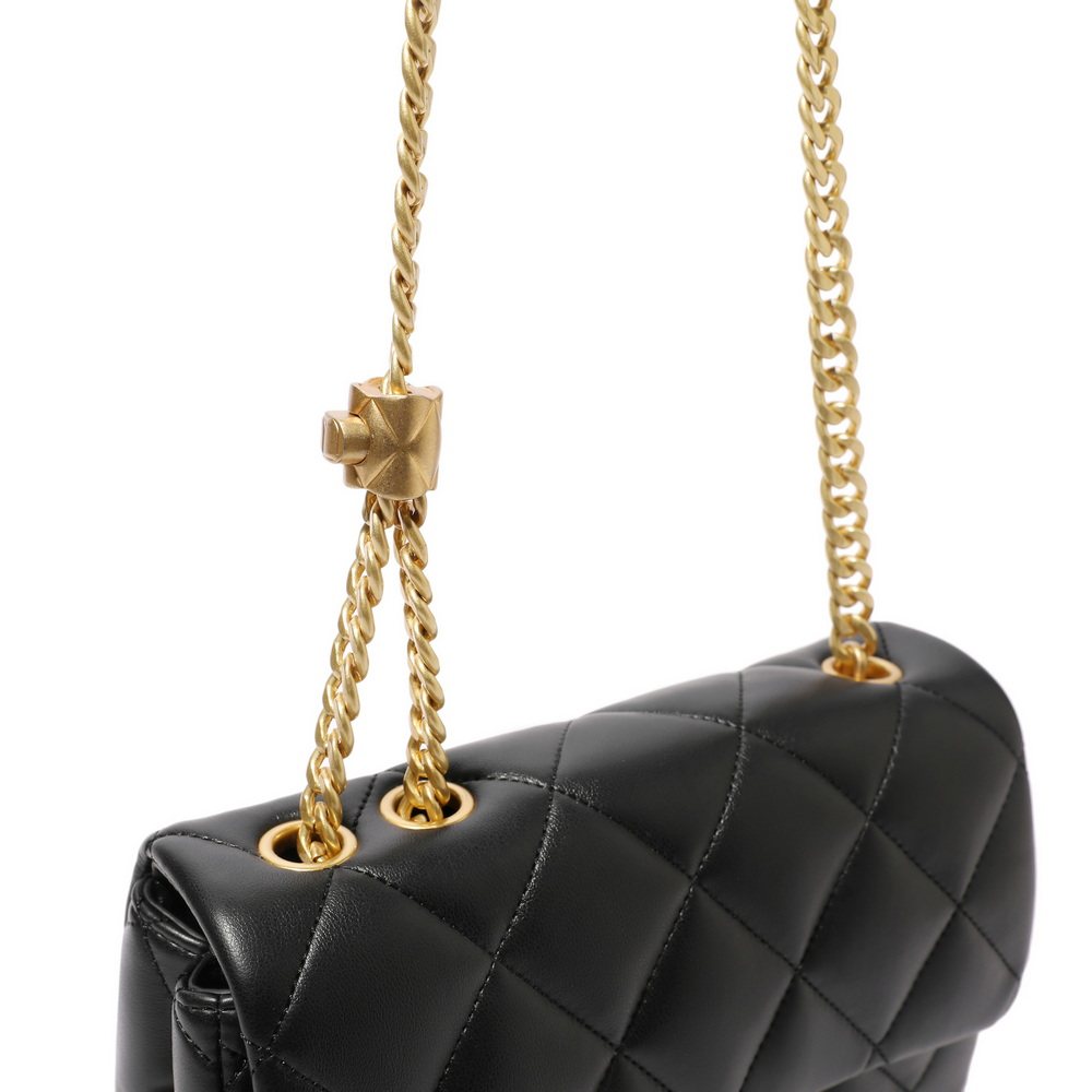 百丽通勤女士2023新款黑色单肩包 BELLE百丽箱包女士包袋