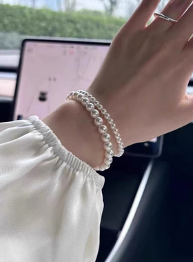 消失的她倪妮同款珍珠手链女澳白珍珠手串女强光轻奢港风珍珠礼物