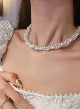 多层珍珠缠绕高级感气质婚礼配饰