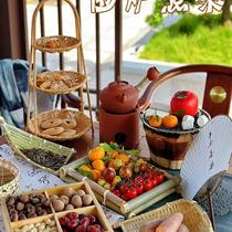 Surround Furnace Iced Tea Equipment Accessories Tool Multilayer Fruit Eurostyle Dry Fruit Pan Imitation Vine Chic Snack Sugar Lower Afternoon Tea Tray