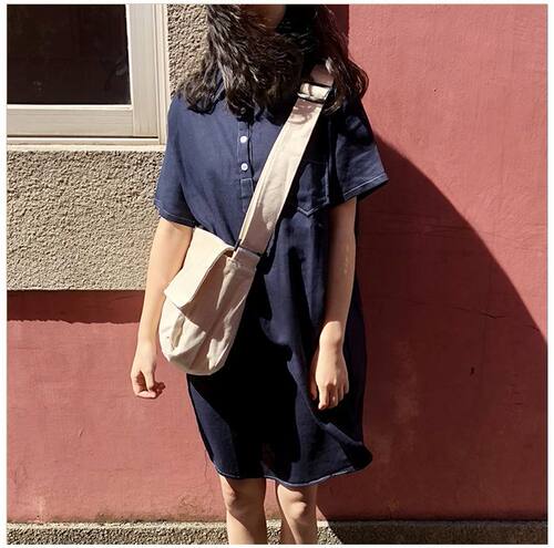 YOKO潮包洋子家新款日式手作少女风日系可爱减龄单肩斜挎帆布包 - 图0