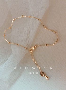 馨米娅时尚百搭金色小众设计手链