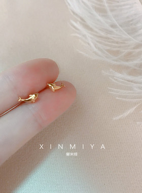 独特设计小鲸鱼耳钉耳环小众迷你