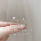 Модное свежее натуральное кольцо из жемчуга, простой и элегантный дизайн