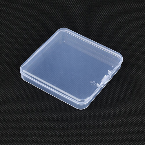PP塑料盒正方形扁平盒75x75x14五金零件盒化妆工具假睫毛收纳盒小 - 图0