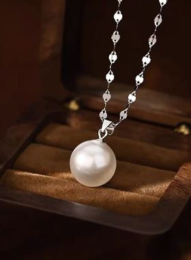 思慕琦仿珍珠钛钢十字链女项链