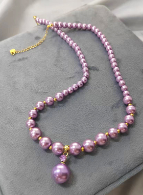 思慕琦水钻仿珍珠圆珠链女项链