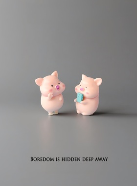 无聊了摆一摆桌面微景观车载猪猪