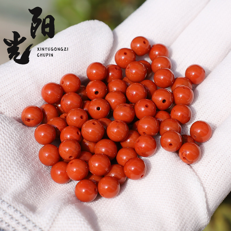 保真收藏级九口柿子红满肉南红玛瑙圆珠散珠隔珠手链串配饰搭配,淘宝优惠券,粉丝福利购,淘宝优惠卷