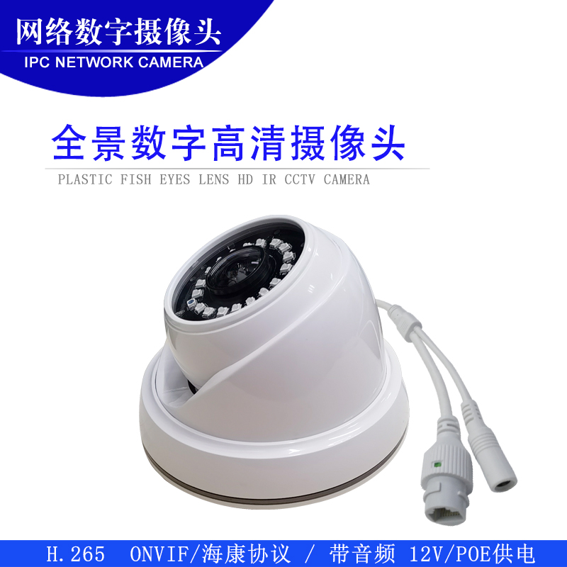 H.265 ONVIF 室内全景广角网络高清监控摄像头CCTV IP CAMERA POE - 图1