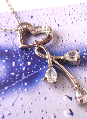 镀18k白金色花朵锁骨链满百包邮