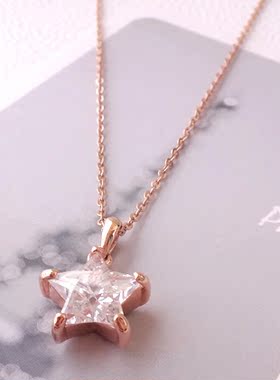 金星镀18k玫瑰白色锆石水晶吊坠