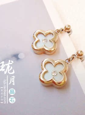 四叶草镀18k玫瑰金四叶草韩版