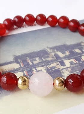 天然红色玛瑙水晶手链