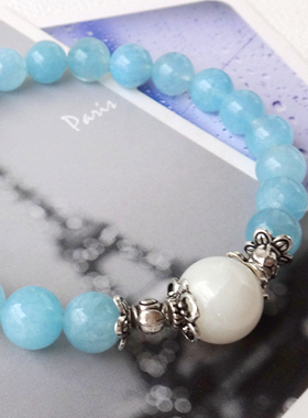 极光白色冰种水晶手链包邮