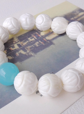 心蓝天然白色水晶手链包邮