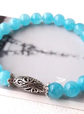 天然海蓝宝女款水晶手链